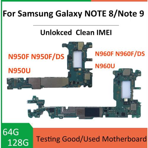 For Samsung Galaxy Note 9 N960F N960FD (2 SIM) N960U Motherboard,Mainboard 128GB 512GB Logic Board Android OS Good