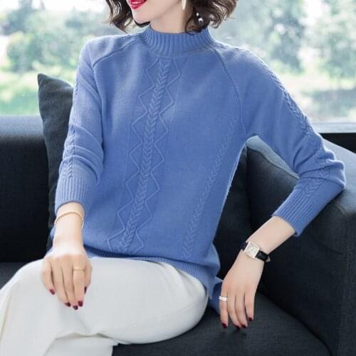 Autumn Winter Style Women Knitted Pullover Sweater Lady Casual Long Sleeve Turtleneck Pullover Shirts ZZ0867