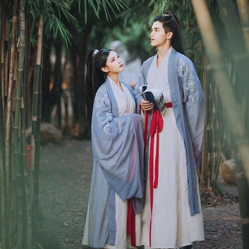 Couples Chinese Style Traditional Hanfu Dress Robes Men Women Zen Tea Tang Suit Dance Dresses Fairy Cosplay Oriental Clothing
