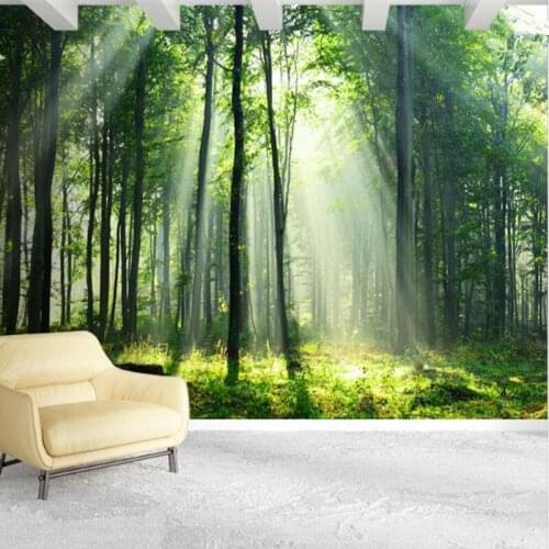 Custom 3d photo modern home decor wallpaper living room bedroom background wall mural forest nature landscape sunlight wallpaper