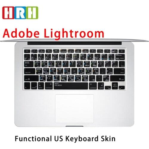HRH Adobe Lightroom Shortcuts Translucent Keyboard Covers TPU Keypad Skin Protector For Macbook Pro Air 13 15 17 English Version