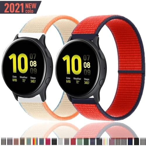20mm 22mm nylon Band for Samsung Galaxy Watch Active 2 strap 40mm 44mm Active correa Watchband Bracelet for Huami Amazfit bip