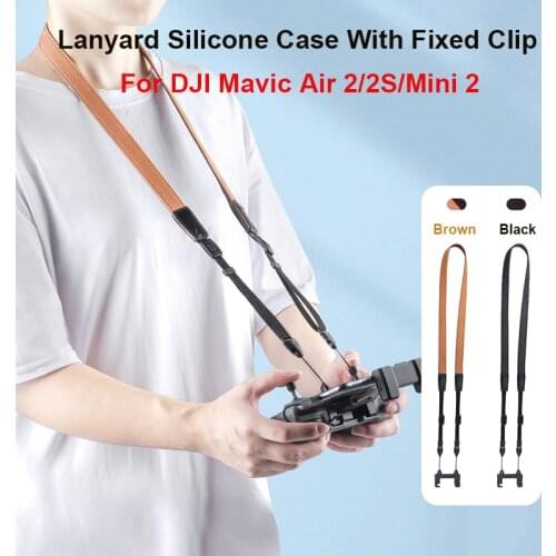 For DJI Mavic Air 2/Air 2S/Mini 2 Remote Controller Lanyard Silicone Case With Fixed Clip Holder Mount Buckle Drone Accessories