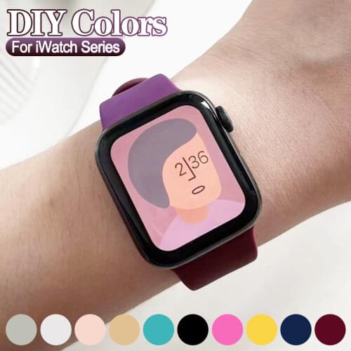 Stylish DIY Silicone Strap For Apple Watch 3 4 5 6 SE band 40mm 44mm 38mm 42mm smartwatch wristband Sport bracelet iWatch serie