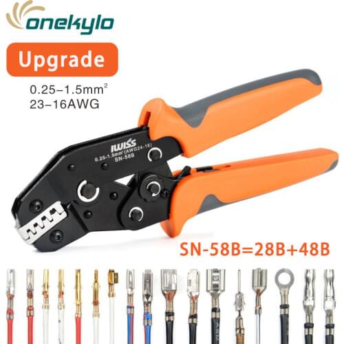 SN-58B IWISS Crimping Plier Suitable for DuPont 2.54/2.8/3.96/4.8/6.3 Plug Spring Terminals Mini Connectors Hand Crimper Tool