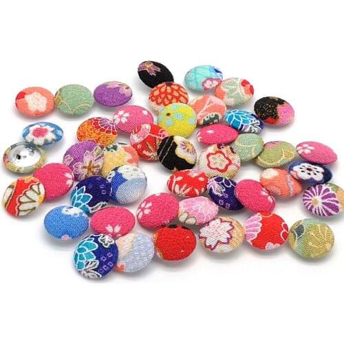 2cm Japanese Style Wrapped Cloth Buttons Fabric Cloth Bag Buttons Handmade DIY Sewing Accessories 10Pcs/Lot TJ2223