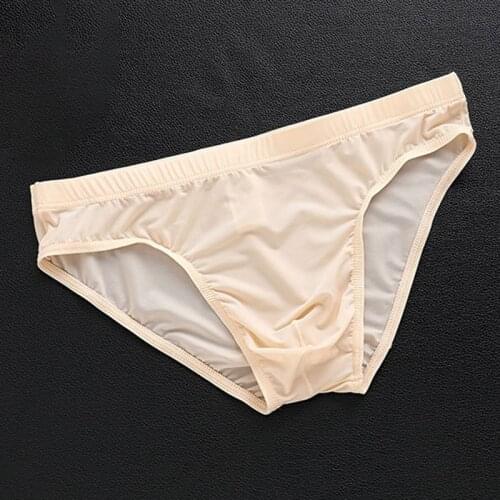 Mens briefs fashion underpants Solid Color Mid-waist Briefs Viscose soft panties Breathable Seamless Underwear