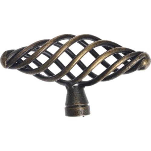 Twist Cage Spiral Design Cabinet Cupboard Pull Handle Antique Brass Furniture Handles and Knobs Door Kitchen Pull Handle Knobs