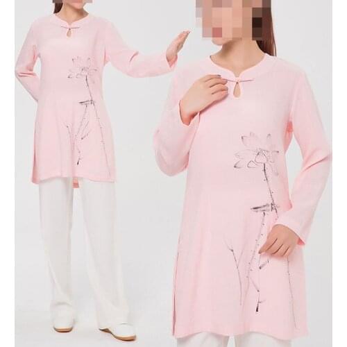 Summer&spring high quality linen taijiquan suits zen lay kungfu martial arts uniforms wushu Hand-painted tai chi clothing