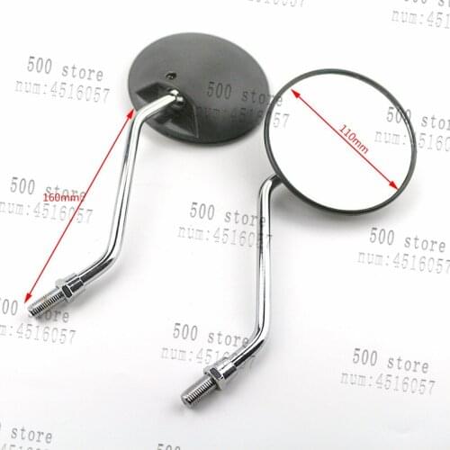 Free shipping 1 Pair Universal 8mm 10mm Motorcycle Rearview Mirror Round Iron Mirror Motorcycle Replacement Parts