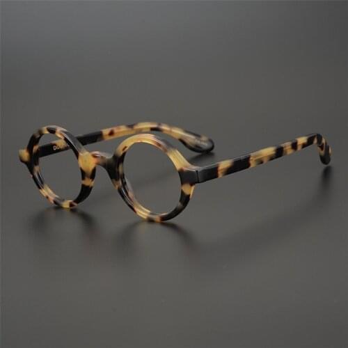 Japanese Handmade Acetate Round Eyeglasses Frame Vintage Women Optical Eyewear Prescription Myopia Computer Glasses for Men