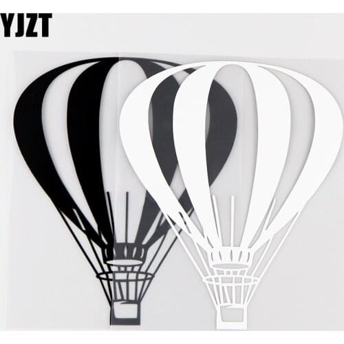 YJZT 13.6X16.2CM Car Stickers Hot Air Balloons Vinyl Decals Decor Black / Silver 10A-0116