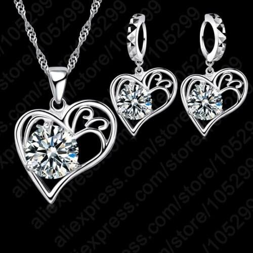 Cubic Zirconia Promotion New Arrival Lady Luxury 925 Sterling Silver Jewelry Sets Fashion For Women Weddings