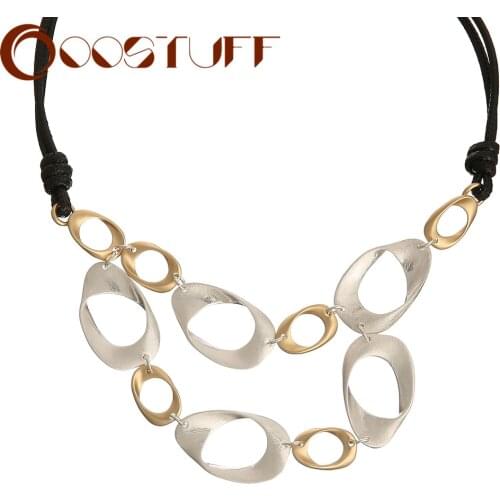 2021 Fashion Gold Silver Color Chunky Necklaces & Pendants Jewelry for Women Vintage Neck Choker Suspension Chains Accessories