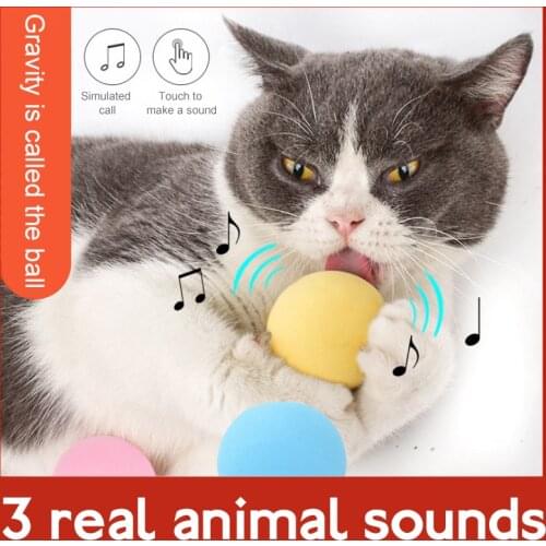 1Pc Pet Ball Cat Toys New Gravity Ball Smart Touch Sounding Toys Interactive Pet Toys Squeak Catnip Toys Ball Pet Supplies