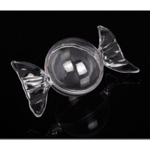 120pcs/lot! Candy Shape Wedding Candy Box Transparent Plastic Storage Container Can Open Kids Gift Collection Organizer Gift Box