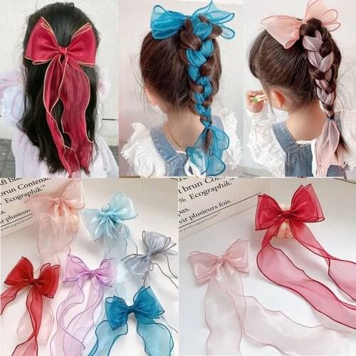 2/3 Pcs/Set Children Cute Colors Ribbon Lace Bow Ornament Hair Clips Girls Lovely Sweet Barrettes Hairpins Kids Hair Accessories