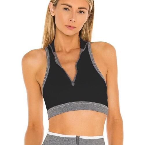 2021 New Vest Style Yoga Bra Front Zipper Outdoor Fitness Yoga Wear Sports Bra