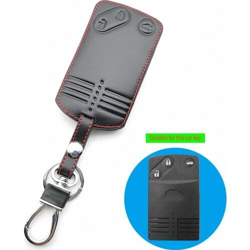 3 Buttons Leather Car Keys Shell Case Cover fob For Mazda 3 5 6 8 M8 CX-7 CX-9 Smart Card Smart Skin Protector Jacket