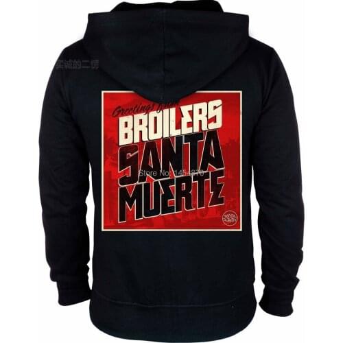 3 kinds Zipper Sweatshirt broilers Santa muerte Cotton Rock hoodies shell jacket brand punk heavy metal sudadera Outerwear