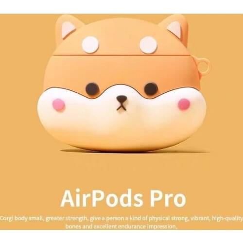 3D Cute Corgi Wireless Bluetooth Earphone Protective Case For Airpods Pro 3 Headset Charging Box Silicone Shockproof Case Cover