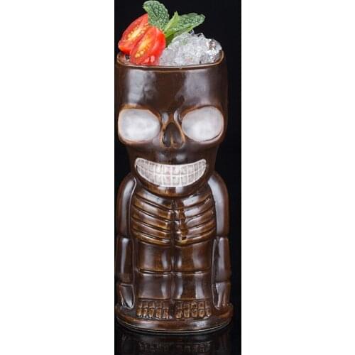 400ml Ceramic Tiki Mug Creative Porcelain Beer Wine Mug Cup Bar Tool