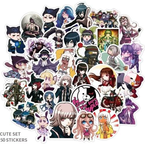 50PCS Danganronpa Game Stickers DIY Snowboard Laptop Luggage Fridge Guitar Graffiti Waterproof Classic Kid Toy Stickers