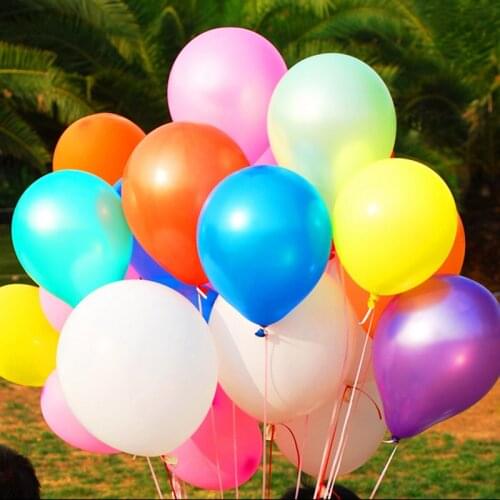 50pc / lot 10/12 inch pearlescent pearl latex helium air ball happy birthday wedding party decoration baby shower toy
