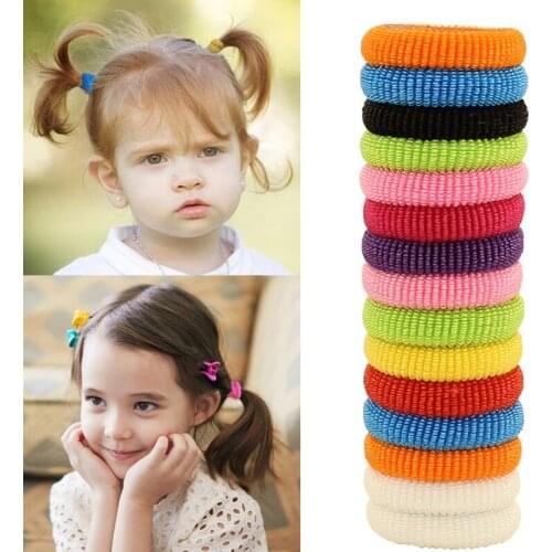 80pcs/bag Quality 30mm Child baby Small Rubber Bands Elastic Ponytail Holders Hair Ring Accessories Girl Rubber Bands Tie Gum