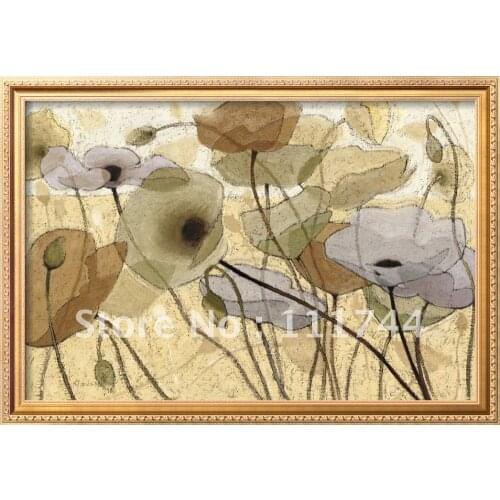 Abstract flower paintings Fluidity IV by Shirley Novak modern art High quality 100%hand painted