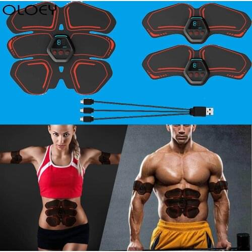 Wireless Abdominal Muscle Stimulator EMS Smart Fitness Training Electric Massager Body Slimming Belt USB Recharge ABS Home Gym