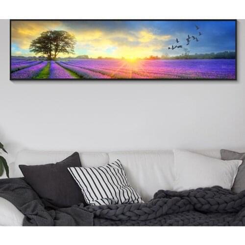 Large Diamond Painting Embroidery Home Decor Beautiful lavender lanscape Full Square Drill Cross Stitch natural sunrise view art