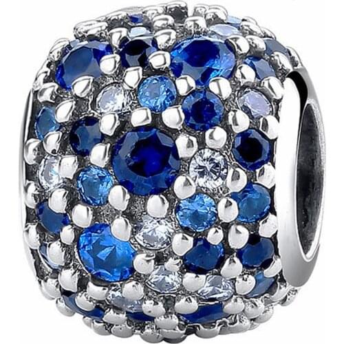 925 Sterling Silver Pave CZ European Charms Bead Fit Original Bracelets Chain DIY Girl Women Pendant Charm Beads Jewelry Making