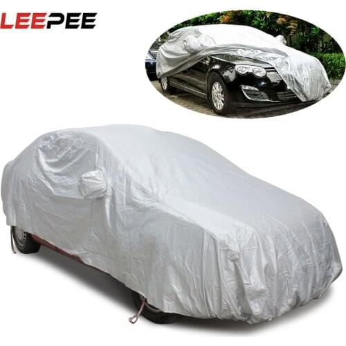 LEEPEE Car Cover for the Auto Sedan Case Hook Up Indoor Outdoor Sun Shade Scratch Resistant Snow Shield Car styling