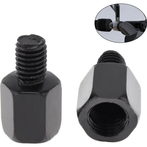 1Pc 10mm to 8mm Black Motorcycle Rearview Mirror Adapter Bolt Screw Thread Adapter Conversion Bolt Motorbike Mirror Screw