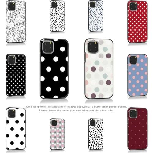 Black And White Polka Dot Phone Case for iPhone 7 8 11 12 Pro X XS Max XR Samsung A S 10 20 50 Plus pro mobile bags