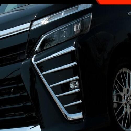 For Toyota Voxy 80 Series 2018 2019 2020 ABS Chrome Front Fog Light Lamps Cover Trims Foglight Strips Accessories