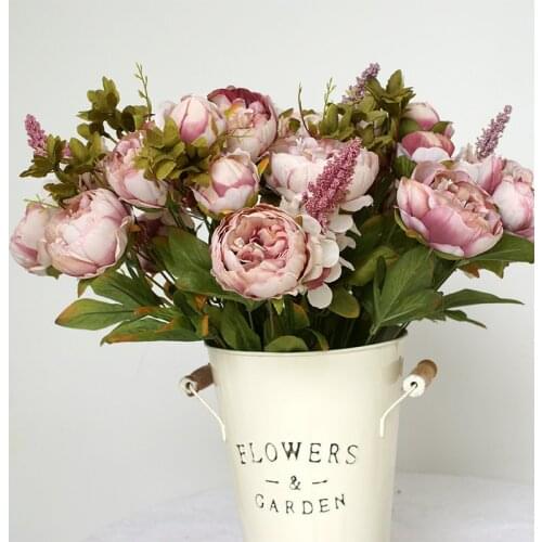 European Artificial Peony Silk Bouquet Peonies for Home Hotel Party Decor DIY Wedding Decoration Wreath