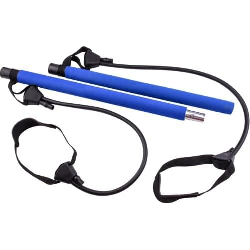 Fitness Pilates Bar Resistance Bands Yoga Stick Adjustable Workout Home Gym Exercise Women Training Equipment Elastic