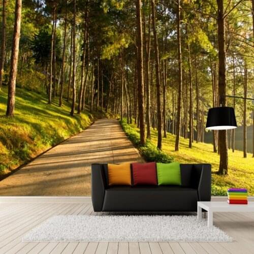 Custom mural Beautiful natural landscape woods tree road mural living room restaurant corridor decoration wallpaper