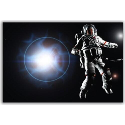 HT032 Spectacular Universe Earth And Moon Space Station Astronaut Silk Fabric Poster Art Decor Indoor Painting Gift