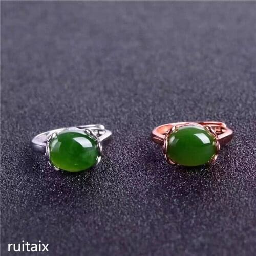 KJJEAXCMY fine jewelry 925 Pure silver inlay natural jasper gemstone womens oval ring jewelry micro-inlay minimalism