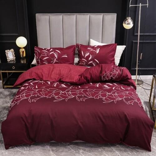 Classic acquard Bedding Set Floral Red Duvet Cover With Pillowcase Single Queen King Size Couple Bed Quilt Covers No Bed Sheet