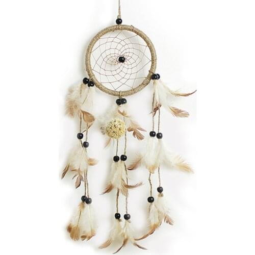 Indian Style Handmade Dream Catcher Net With Feathers Hanging Decoration Craft Gift for Home Decoration Ornament Craft Gift