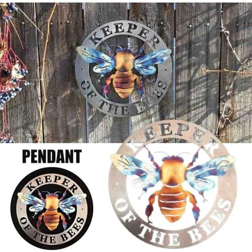 Keeper Of The Bees Metal Art Decoration Creative Wrought Iron Hanging Ornament For Home Garden Courtyard Décoration De Jardin