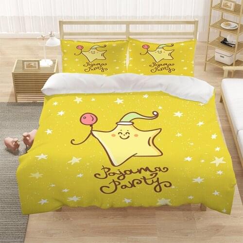 Cute Cartoon Little Star 3D Luxury Bedding Set Kids Duvet Cover Sets Quilt Home Textiles King Queen Double Full Size Dropship