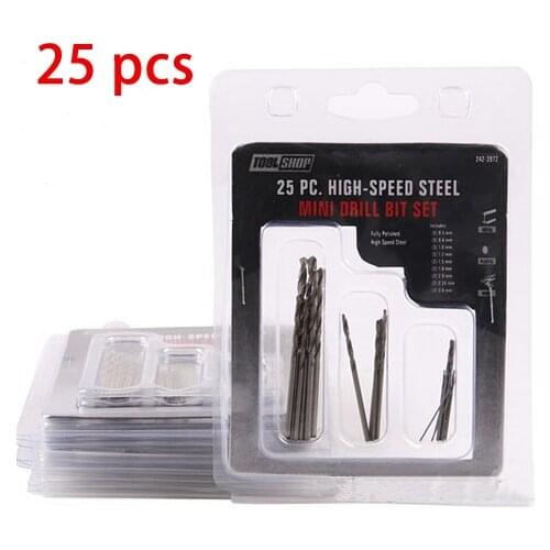 25PCS Micro Drill Bits Set 0.5mm~3mm(0.019"~0.118") for PCB Crafts&Jewelry High Speed Steel Pcb Mini Drill Jewelry Tools Dremel