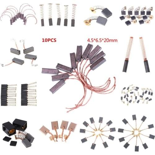 Multi Graphite Copper Motor Carbon Brushes Set Tight Copper Wire for Electric Hammer/Drill Angle Grindern 20/10/4/5/1Pcs