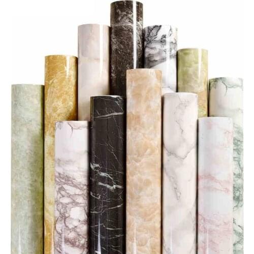 Sticker Vinyl Marble Modern Roll Self-adhesive Wall Papers Furniture Deskstop Cabinet Wardrobe Walls Wallpapers