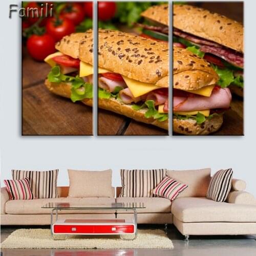 Modern Wall Art Canvas HD Print Oil Painting Frame Modular Nordic Poster 3 Panel Fruit Food Restaurant Home Decor Picture PENGDA